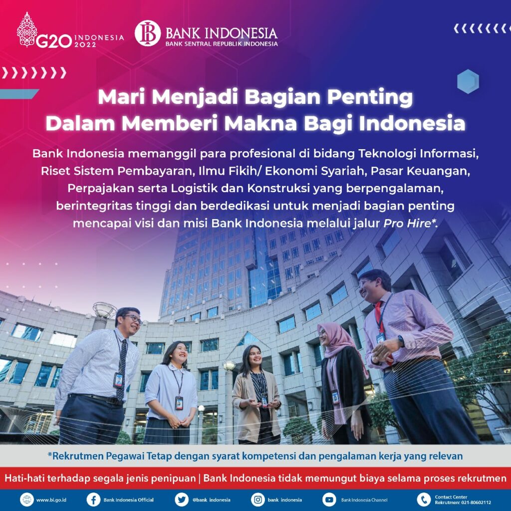 PEMBUKAAN REKRUTMEN SDM MELALUI JALUR PRO HIRE* BANK INDONESIA TAHUN ...